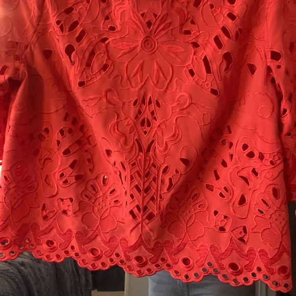 BEBE top size S women’s top. Bright poppy colored. - Picture 4 of 6